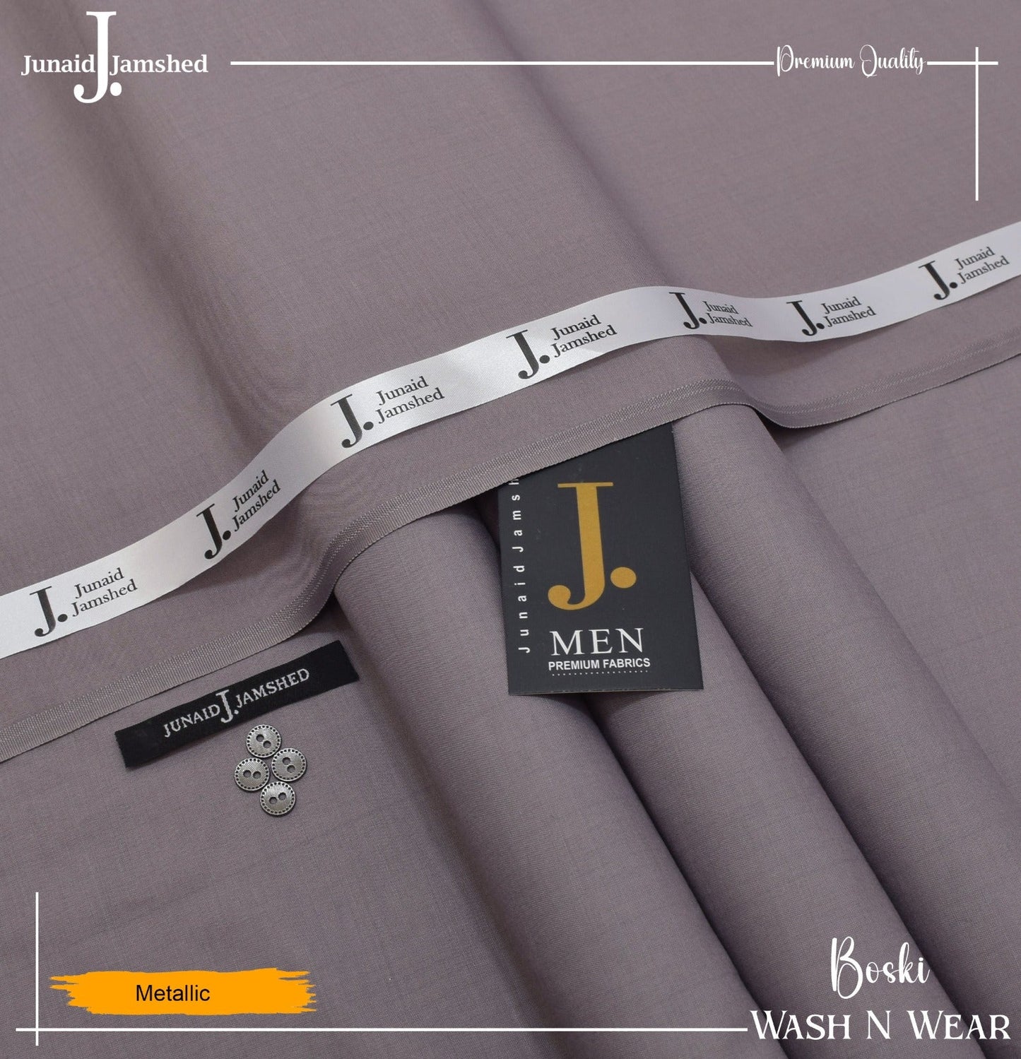 J. Junaid Jamshed wash and Wear Booski - Metallic