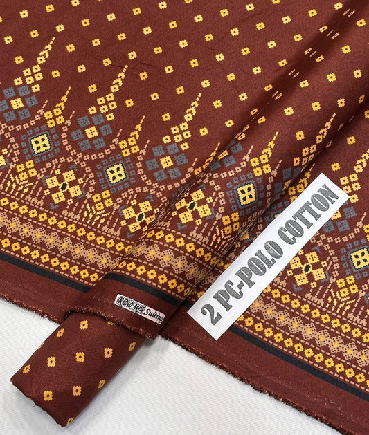 2pc Micro Polo Cotton Unsititched suit -14
