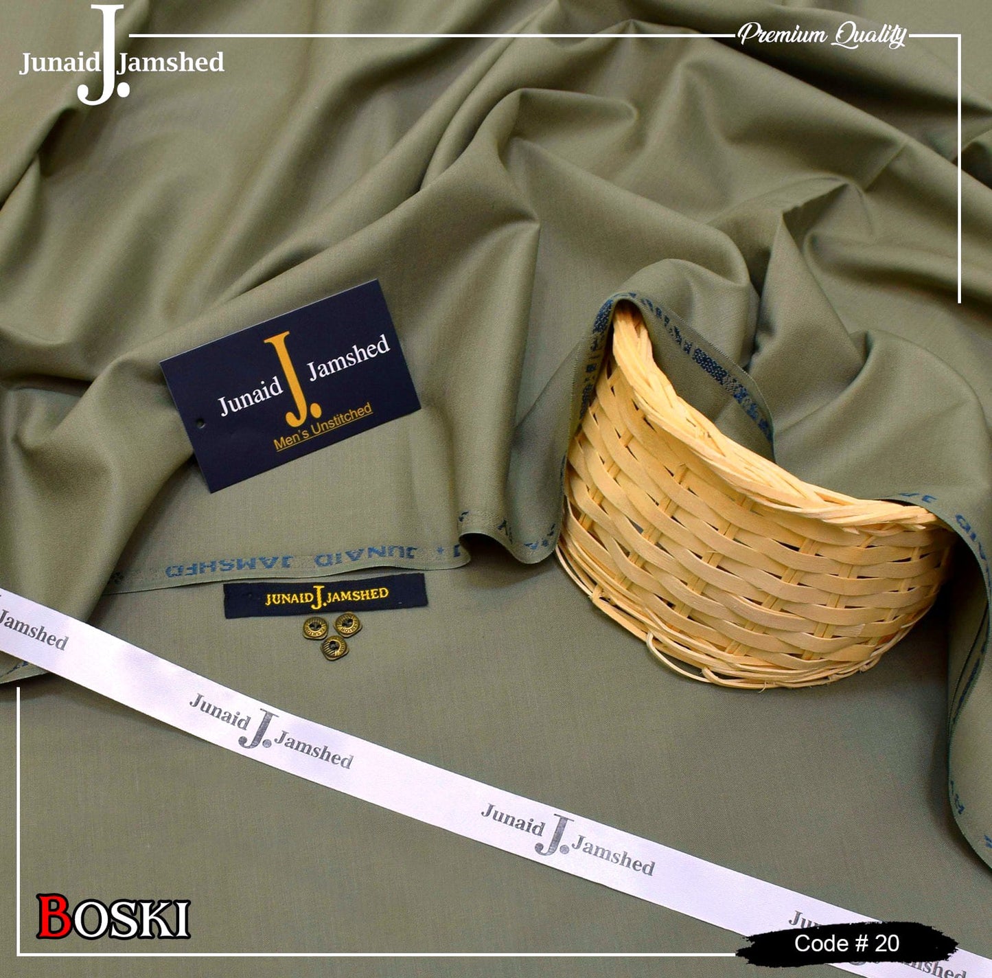 J. Junaid Jamshed wash and Wear Boski Dark mehndi