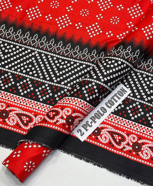 2pc Micro Polo Cotton Unsititched suit -6