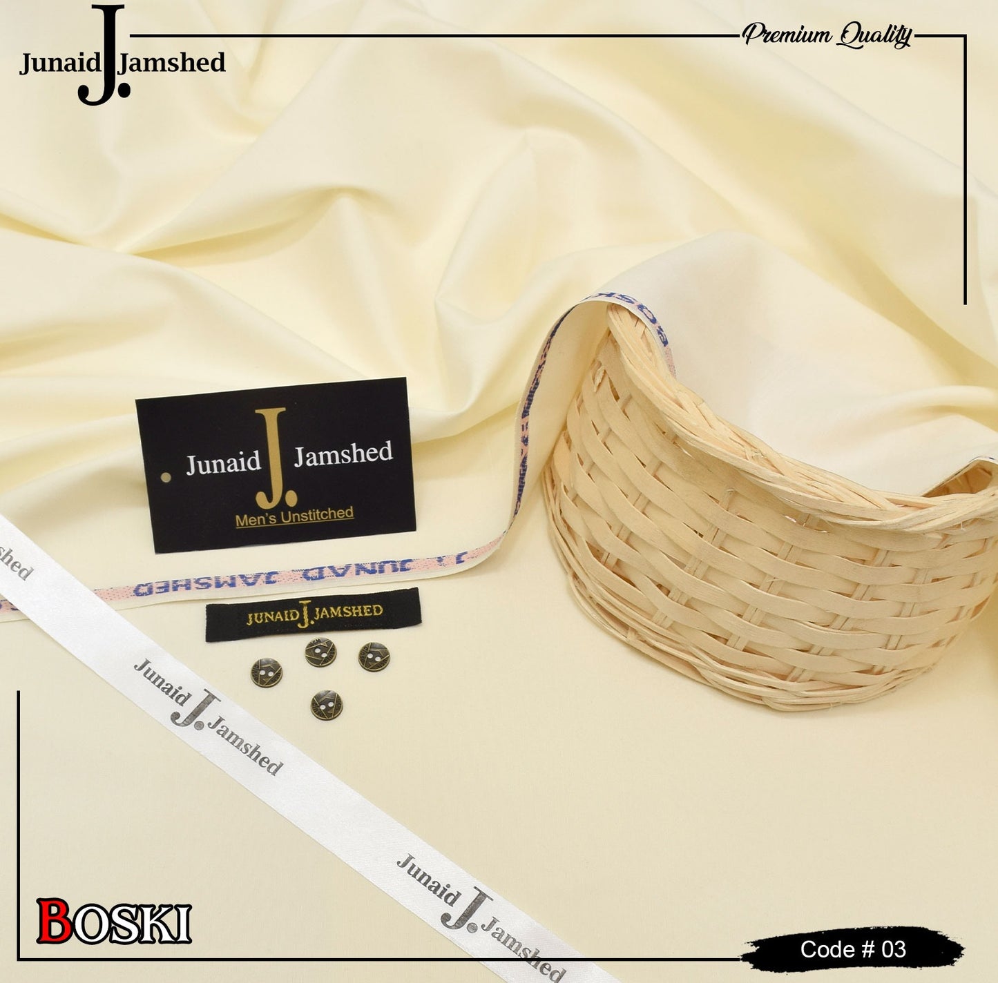 J. Junaid Jamshed wash and Wear Boski Cream