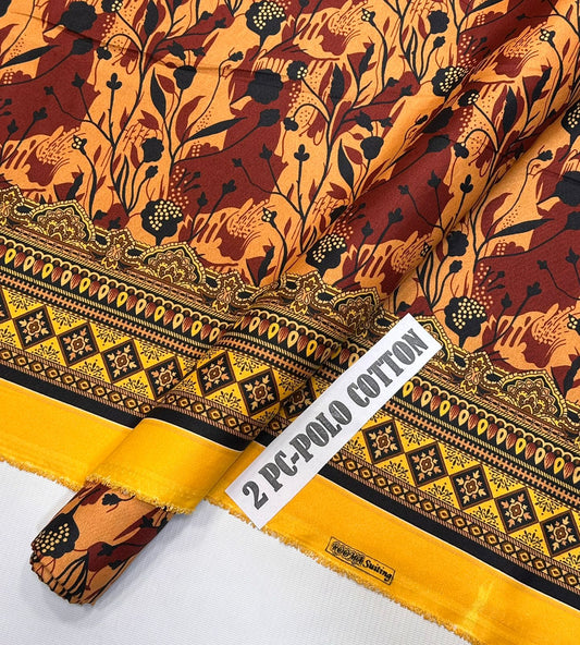 2pc Micro Polo Cotton Unsititched suit -8